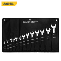 Deli 8/10/ pcs High Quality Double Ended Open End Wrenches Activities Ratchet Gears Wrench Set Torque Spanner Auto Repair Tools