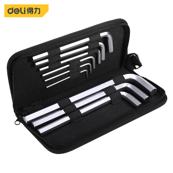 Deli 9pcs/lot Hex Hexagon Allen Key Wrench Hand Tools Chrome Spanner Set Screwdriver Long Arm Spanner Tool Set High Quality