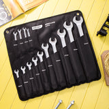 Deli A Set of 10 Pcs 8-22mm Ratcheting Box Combination Popular Wrenches for Car Repair Ring Spanner Mirror Reflection Hand Tools