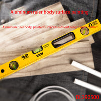 Deli DL290500 Fine Milling Bottom Level Ruler Length: 500mm Aluminum Alloy Strong Bottom Magnetic Measuring Tools Hand Tools