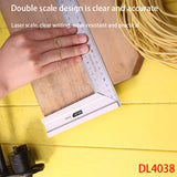 Deli DL4038 Steel Square Measuring Tools Specification: 500mm Stainless Steel Tape + Aluminum Alloy Base Dual Scale Design