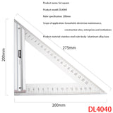 Deli DL4040 Set Square Specification: 200 mm Stainless Steel Tape + Aluminum Alloy Base Measuring Tool Electrician Hand Tool