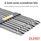 Deli DL6907 Specification PH2X150mm 6.3mm Series Screwdriver Bits 10-Piece Set S2 Alloy Steel Material Bit With Strong Magnetism