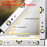 Deli DL700500B Level Ruler Spirit Level Aluminum Alloy Material Ruler Length: 500mm Three In One Measurement Strong Magnetic