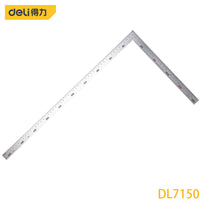 Deli DL7150 Square Steel Ruler Specification:250x500mm Stainless Steel Material Measuring Tool Used By Woodworkers, Electricians