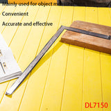 Deli DL7150 Square Steel Ruler Specification:250x500mm Stainless Steel Material Measuring Tool Used By Woodworkers, Electricians