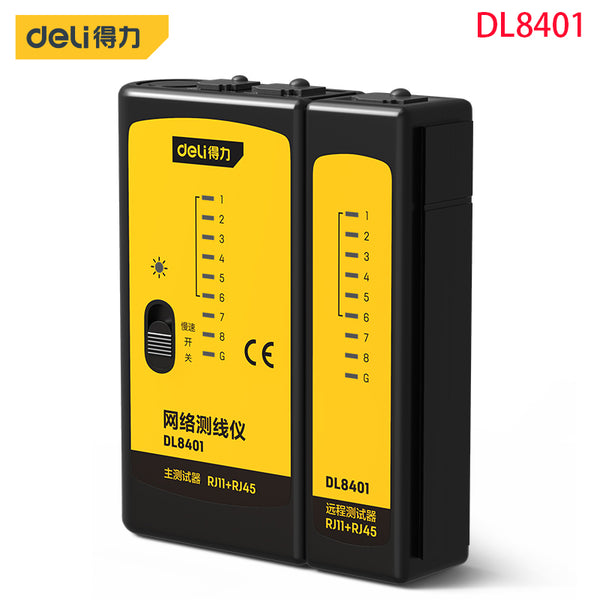 Deli DL8401 Network Line Measuring Instrument  Network Cable, Telephone Line Detection Test Distance 100m  Electrician Use