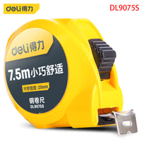 Deli DL9075S Specification: 7.2mx25mm Steel Tape Measuring Tool ABS Material Drop Proof Housing Tape Made Of Carbon Steel