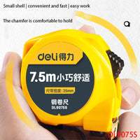 Deli DL9075S Specification: 7.2mx25mm Steel Tape Measuring Tool ABS Material Drop Proof Housing Tape Made Of Carbon Steel