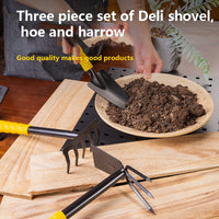 Deli Gardening Tools Set Shovel Spade Hoe Rake Planting Gardener Bonsai Rakes Farming Miniascape Flowers Potted Plant