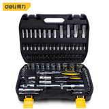 Deli Hand Tools Sets 86Pcs 6.3MM and 12.5MM Series Sleeve Set for Mechanical Car Repair Tool Box Ratchet Torque Wrench Socket