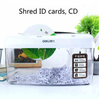 Deli Manual Shredder Hand-operate Silent A4 Paper Desktop Convenient Office 9935 Shreddable CD Photos Cards Paper Crusher