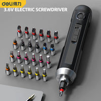 Deli Mini Electrical Screwdriver 25in1 Screwdriver Set 3.6V Lithium-ion Battery Electric Brushless Fitting Precision Power Tools