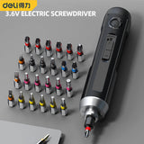 Deli Mini Electrical Screwdriver 25in1 Screwdriver Set 3.6V Lithium-ion Battery Electric Brushless Fitting Precision Power Tools