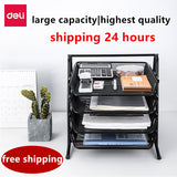 Deli Office Organizers Document Metal Iron Storage Rack File Tray High Quality File Holder Office Organizer Home School Supplies