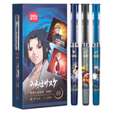 Deli Pen 48Pcs Naruto Series Rollerball Pens for School Supplies Japanese Stationery Kids Prizes Cute Anime Stationery Cartoon