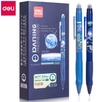 Deli Pen 48pcs Blue Aerospace Gel Pens for School Stationery Supplies Cool Bullet Pens Office Accessories Wholesale School Items