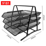 Deli Portfolio Document Tray Rack Office Desk Organizer Magzine File Holder Multifunction Metal Mesh File Organizer Rack