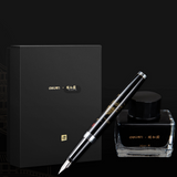 Deli Summer Palace Fountain Pen Set High-End Financial Fountain Pen Black Ink Office Signature Pen F Nib Gift Box Packaging