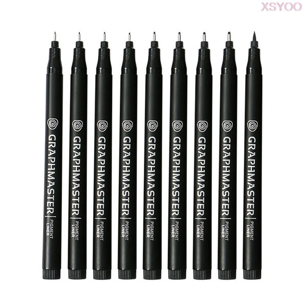 9Pcs Sketch Markers Different Tip Sizes Water Based Drawing