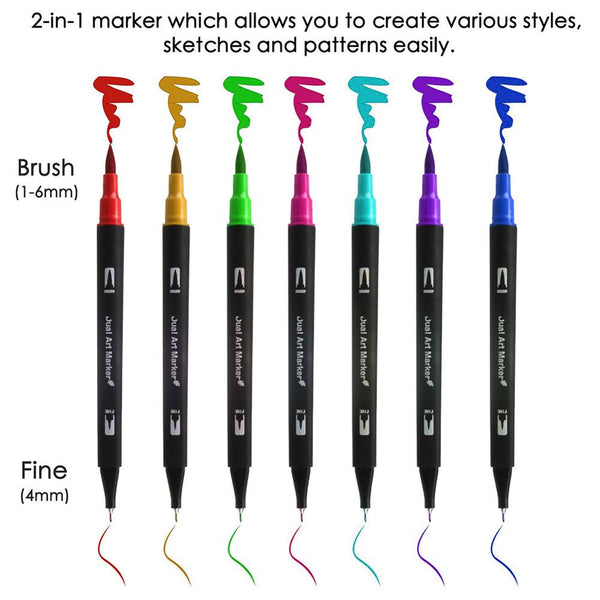 Dual Markers Brush Pen Colored Pen Fine Point Art Marker & 