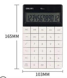 Dual Power Stylish Color Tablet Calculator 12 Digits Seamless Button Desktop Computer White Calculadora Office Accessories Gift