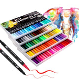 Dual Tip Brush Pens 100 Colours Fineliner Felt Tip Pens Colouring Pens for Adults Pack,Drawing,Calligraphy Painting