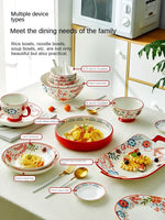 E conjunto de prato prato do agregado familiar casamento cerâmica tigela utensílio ware combinação ano novo housewarming utensílios de mesa