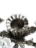 Europeu-estilo high-end ornamentos retro cerâmica incrustada cobre prata-chapeado castiçal ornamentos