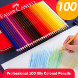 FABER-CASTELL 100Colors Oily Colored Pencils Tin Box Set For Artist School Sketch Drawing Pencils Children Gift Art Suppliess