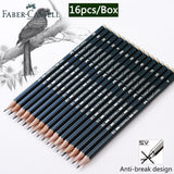 Faber Castel 16pcs/Box Pencils Professional sketch pencil Pastel HB 2B 2H Drawing Pencil Set Lapiz for School Art Supplies