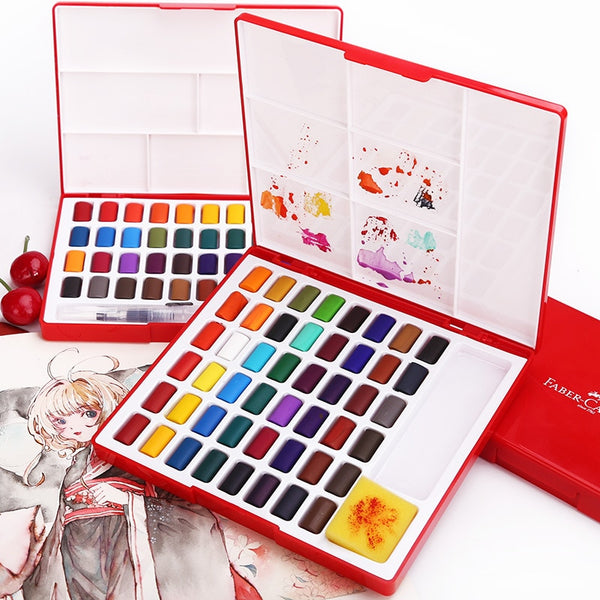Portable Solid Watercolor Set 24/36 Colors Water Color Paint Pigment With  Paint Brush Drawing Set