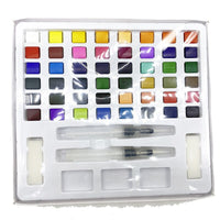 Ginflash 48/90 cor sólida conjunto de pintura em aquarela glitter caixa de metal portátil aguarela pigmento iniciante desenho suprimentos de papel