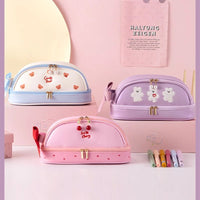 Girl heart cute pencil case simple large capacity multifunctional double layer student stationery cute school supplies