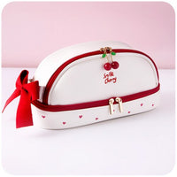 Girl heart cute pencil case simple large capacity multifunctional double layer student stationery cute school supplies