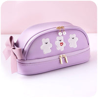 Girl heart cute pencil case simple large capacity multifunctional double layer student stationery cute school supplies