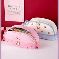 Girl heart cute pencil case simple large capacity multifunctional double layer student stationery cute school supplies