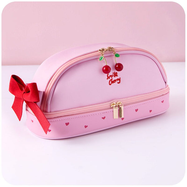 Girl heart cute pencil case simple large capacity multifunctional dou –  AOOKMIYA