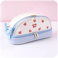 Girl heart cute pencil case simple large capacity multifunctional double layer student stationery cute school supplies