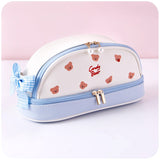 Girl heart cute pencil case simple large capacity multifunctional double layer student stationery cute school supplies