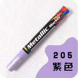 Guangna 1PCS 2.0MM Water-Based Metallic Marker Black Card Paint Metal Surface Permanent Paint Marker DIY Album Pen Art Supplies