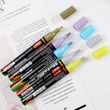 Guangna 1PCS 2.0MM Water-Based Metallic Marker Black Card Paint Metal Surface Permanent Paint Marker DIY Album Pen Art Supplies