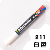 Guangna 1PCS 2.0MM Water-Based Metallic Marker Black Card Paint Metal Surface Permanent Paint Marker DIY Album Pen Art Supplies