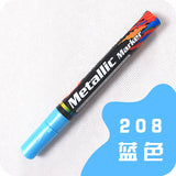 Guangna 1PCS 2.0MM Water-Based Metallic Marker Black Card Paint Metal Surface Permanent Paint Marker DIY Album Pen Art Supplies