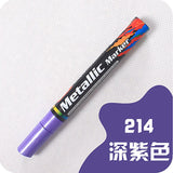 Guangna 1PCS 2.0MM Water-Based Metallic Marker Black Card Paint Metal Surface Permanent Paint Marker DIY Album Pen Art Supplies