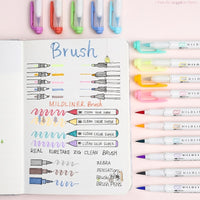 Japanese Zebra WFT8 5pcs/set Mildliner Liner Watercolor Brush Pen Double-headed Marker Pen Highlighter Pen Art Supplies