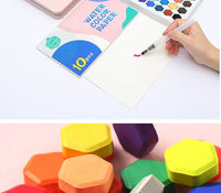 High Quality Solid Watercolor Paint With Wooden Pole 36 Colors Brush Pen Set  Water Brush Gouache Pigments School Art Stationery