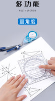 Creative Multifunctional Drawing Ruler Mathematical Geometry Template Student Scribe Handbook Design Drawing Ruler