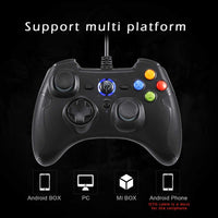 2PCS AOOKGAME Wired Gamepad PC Controller Joysticks For PC PS3 Android Smart Phone Android TV Box Gamepad (Black+Gray)