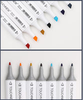 TOUCHNEW 40 Colors Markers Pen Oily Alcohol Painting Manga Dual Headed Art Sketch Marker Set Stationery Pen For School Drawing